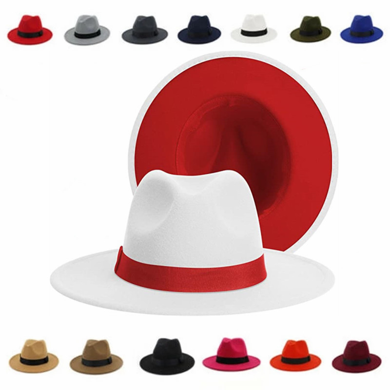 Fedora Hat Wool - Vrouwen Winter Classic Patchwork Fedora Hoed