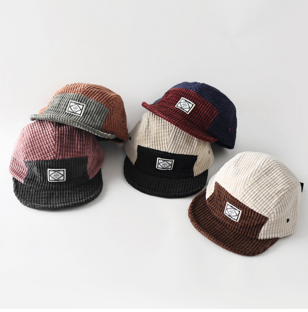 Corduroy Cap 5 Panel - Herfst Winter Nieuwe 5-Panel Color Block