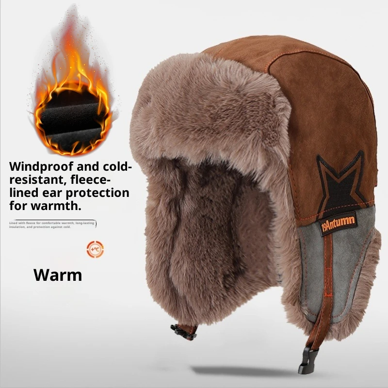 Winter Trapper Hat - Unisex 3-in-1 wintermuts, dikke voering van