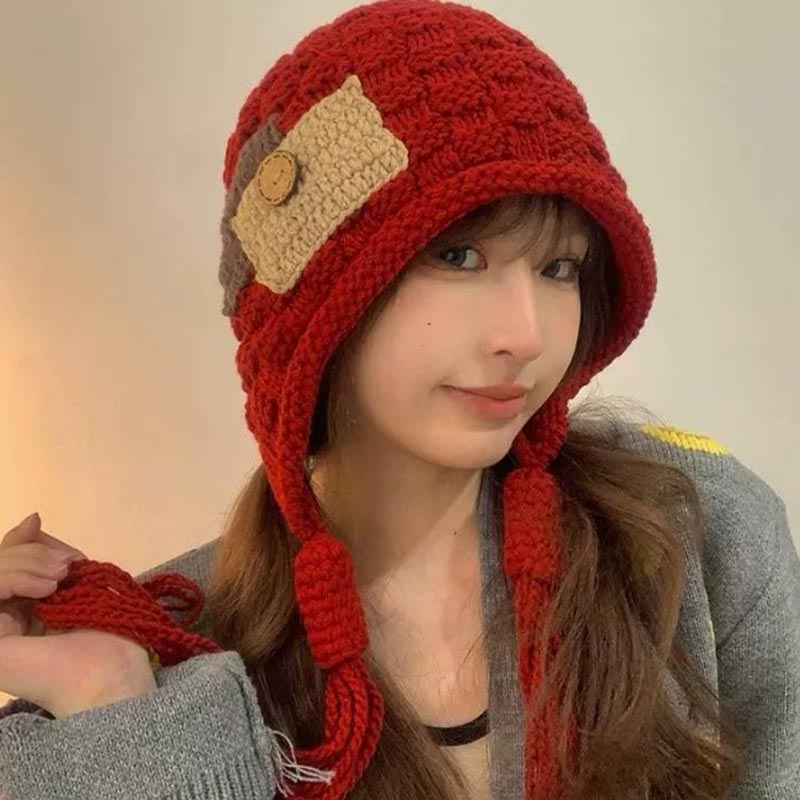 Winter Trapper Hat - Oorkapmuts voor dames, winter, gebreide wollen